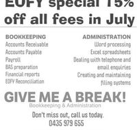 GIVE ME A BREAK Bookkeeping amp Administration - Accountants Sydney